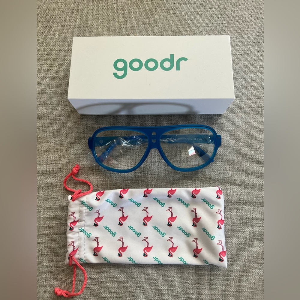 NWT goodr SUPER FLYS JORTS FOR YOUR FACE Cycling Sunglasses Blue